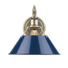 Golden Canada 3306-1W AB-NVY - Orwell AB 1 Light Wall Sconce in Aged Brass with Matte Navy shade