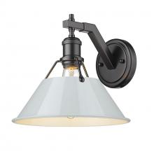 Golden Canada 3306-1W BLK-DB - Orwell BLK 1 Light Wall Sconce in Matte Black with Dusky Blue shade