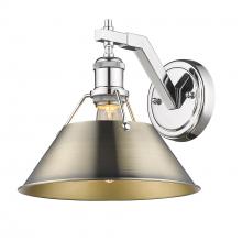 Golden Canada 3306-1W CH-AB - Orwell CH 1 Light Wall Sconce in Chrome with Aged Brass shade