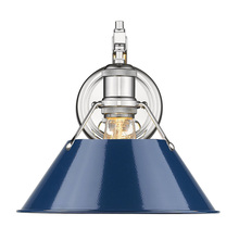 Golden Canada 3306-1W CH-NVY - Orwell CH 1 Light Wall Sconce in Chrome with Matte Navy shade