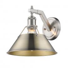 Golden Canada 3306-1W PW-AB - Orwell PW 1 Light Wall Sconce in Pewter with Aged Brass shade