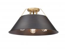 Golden Canada 3306-3FM BCB-RBZ - Orwell BCB 3 Light Flush Mount in Brushed Champagne Bronze with Rubbed Bronze shade