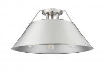 Golden Canada 3306-3FM PW-PW - Orwell PW 3 Light Flush Mount in Pewter with Pewter shade