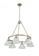 Golden Canada 3306-6 AB-DB - Orwell AB 6 Light Chandelier in Aged Brass with Dusky Blue shades