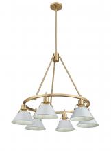 Golden Canada 3306-6 BCB-DB - Orwell BCB 6 Light Chandelier in Brushed Champagne Bronze with Dusky Blue shades