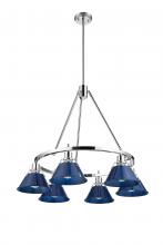 Golden Canada 3306-6 CH-NVY - Orwell CH 6 Light Chandelier in Chrome with Matte Navy shades