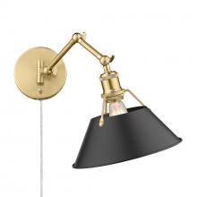 Golden Canada 3306-A1W BCB-BLK - Orwell BCB 1 Light Articulating Wall Sconce in Brushed Champagne Bronze with Matte Black shade