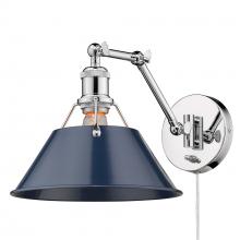 Golden Canada 3306-A1W CH-NVY - Orwell CH 1 Light Articulating Wall Sconce in Chrome with Matte Navy shade