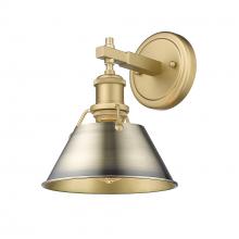 Golden Canada 3306-BA1 BCB-AB - Orwell BCB 1 Light Bath Vanity in Brushed Champagne Bronze with Aged Brass shade