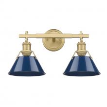 Golden Canada 3306-BA2 BCB-NVY - Orwell BCB 2 Light Bath Vanity in Brushed Champagne Bronze with Matte Navy shades