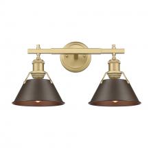 Golden Canada 3306-BA2 BCB-RBZ - Orwell BCB 2 Light Bath Vanity in Brushed Champagne Bronze with Rubbed Bronze shades