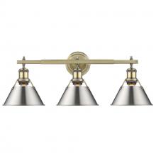 Golden Canada 3306-BA3 AB-PW - Orwell AB 3 Light Bath Vanity in Aged Brass with Pewter shades