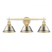 Golden Canada 3306-BA3 BCB-AB - Orwell BCB 3 Light Bath Vanity in Brushed Champagne Bronze with Aged Brass shades