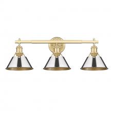 Golden Canada 3306-BA3 BCB-CH - Orwell BCB 3 Light Bath Vanity in Brushed Champagne Bronze with Chrome shades