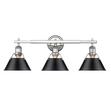 Golden Canada 3306-BA3 CH-BLK - Orwell CH 3 Light Bath Vanity in Chrome with Matte Black shades