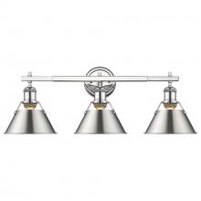 Golden Canada 3306-BA3 CH-PW - Orwell CH 3 Light Bath Vanity in Chrome with Pewter shades