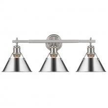 Golden Canada 3306-BA3 PW-CH - Orwell PW 3 Light Bath Vanity in Pewter with Chrome shades