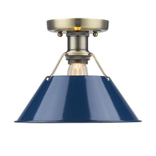 Golden Canada 3306-FM AB-NVY - Orwell AB Flush Mount in Aged Brass with Matte Navy shade