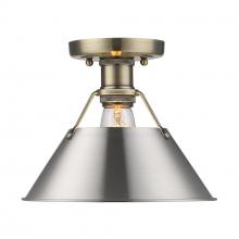 Golden Canada 3306-FM AB-PW - Orwell AB Flush Mount in Aged Brass with Pewter shade