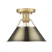 Golden Canada 3306-FM BCB-AB - Orwell BCB Flush Mount in Brushed Champagne Bronze with Aged Brass shade