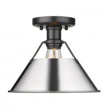 Golden Canada 3306-FM BLK-CH - Orwell 1-Light Flush Mount in Matte Black with Chrome