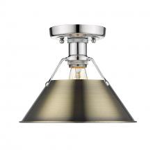 Golden Canada 3306-FM CH-AB - Orwell 1-Light Flush Mount in Chrome with Aged Brass