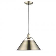 Golden Canada 3306-L AB-AB - Orwell AB Large Pendant - 14" in Aged Brass with Aged Brass shade