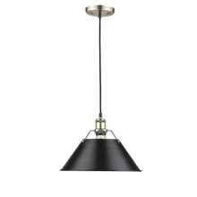 Golden Canada 3306-L AB-BLK - Orwell AB Large Pendant - 14" in Aged Brass with Matte Black shade