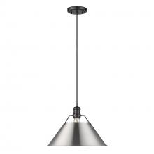 Golden Canada 3306-L BLK-PW - Orwell BLK Large Pendant - 14" in Matte Black with Pewter shade