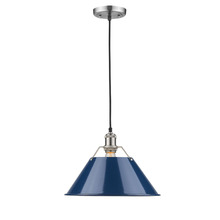 Golden Canada 3306-L PW-NVY - Orwell PW Large Pendant - 14" in Pewter with Matte Navy shade