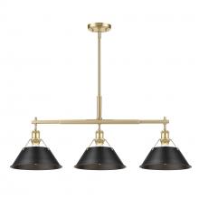 Golden Canada 3306-LP BCB-BLK - Orwell BCB 3 Light Linear Pendant in Brushed Champagne Bronze with Matte Black shades