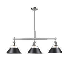 Golden Canada 3306-LP PW-BLK - Orwell 3-Light Linear Pendant in Pewter with Matte Black