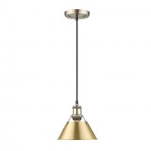 Golden Canada 3306-S AB-BCB - Orwell AB Small Pendant - 7" in Aged Brass with Brushed Champagne Bronze shade