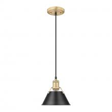 Golden Canada 3306-S BCB-BLK - Orwell BCB Small Pendant - 7 in Brushed Champagne Bronze with Matte Black shade