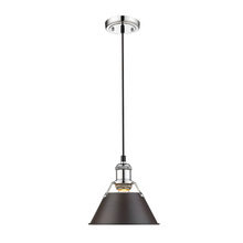 Golden Canada 3306-S CH-RBZ - Orwell 7.5" Wide Small Pendant in Chrome with Rubbed Bronze