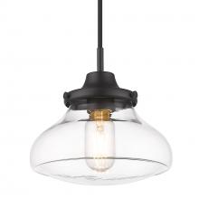 Golden Canada 3419-S BLK-CLR - Nash Small Pendant in Matte Black with Clear Glass