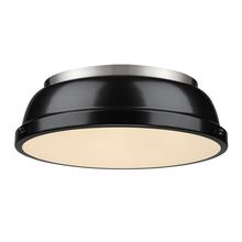 Golden Canada 3602-14 PW-BK - Duncan 14" Flush Mount in Pewter with a Black Shade