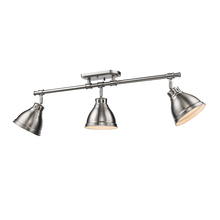 Golden Canada 3602-3SF PW-PW - Duncan 3 Light Semi-Flush - Track Light in Pewter with Pewter Shades