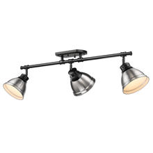 Golden Canada 3602-3SF BLK-PW - Duncan 3-Light Semi-Flush - Track Light in Matte Black with Pewter