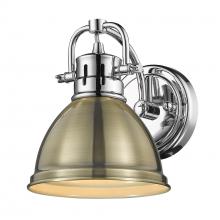 Golden Canada 3602-BA1 CH-AB - Duncan 1 Light Bath Vanity in Chrome with an Aged Brass Shade