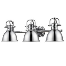 Golden Canada 3602-BA3 CH-CH - Duncan 3 Light Bath Vanity in Chrome with a Chrome Shade