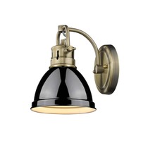 Golden Canada 3602-BA1 AB-BK - Duncan 1-Light Bath Vanity in Aged Brass with Black