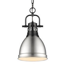 Golden Canada 3602-S BLK-PW - Duncan Small Pendant with Chain in Matte Black with Pewter