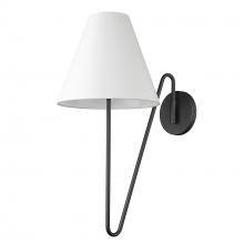 Golden Canada 3690-A1W NB-IL - Kennedy 1 Light Articulating Wall Sconce in Natural Black with Ivory Linen Shade