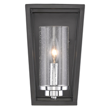 Golden Canada 4309-WSC BLK-SD - Mercer 1 Light Wall Sconce in Matte Black with Chrome accents and Seeded Glass