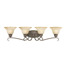 Golden Canada 6005-BA4 RBZ - Lancaster 4 Light Bath Vanity in Rubbed Bronze with Antique Marbled Glass