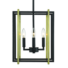 Golden Canada 6070-4 BLK-AB - Tribeca 4-Light Chandelier in Matte Black with Aged Brass Accents