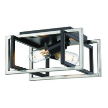 Golden Canada 6070-FM BLK-PW - Tribeca Flush Mount in Matte Black with Pewter Accents