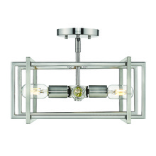 Golden Canada 6070-SF PW-PW - Tribeca Semi-flush in Pewter with Pewter Accents