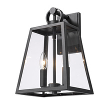 Golden Canada 6082-OWM NB-CLR - Lautner Wall Sconce - Outdoor in Natural Black with Clear Glass Shade
